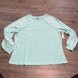 Nine.Eight Casual Long Sleeve Round Neck Statement Pullover Sweatshirt Size XL